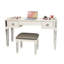 Table de maquillage de chambre à coucher avec miroir - Bureau de coiffeuse en miroir