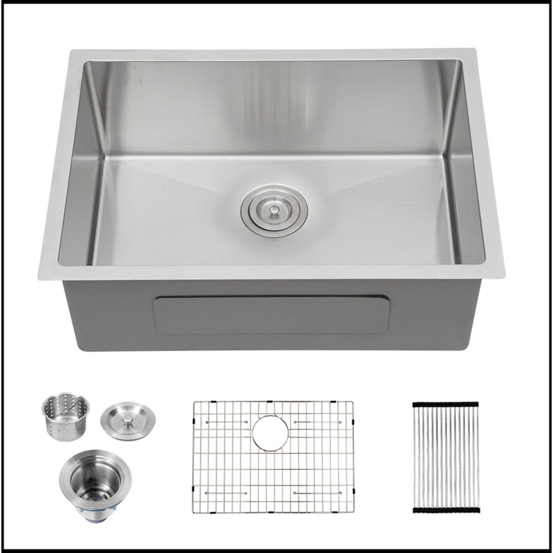 Évier de cuisine encastrable 26 po - Évier de cuisine encastrable 26 po x 18 po x 9 po en acier inoxydable de calibre 18 et 9 pouces de profondeur