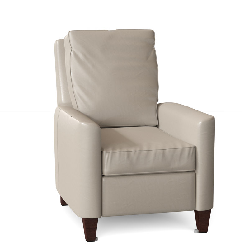 Yorba Leather Armchair, New Classiques, Empyrean Mist Genuine Leather, Push Back