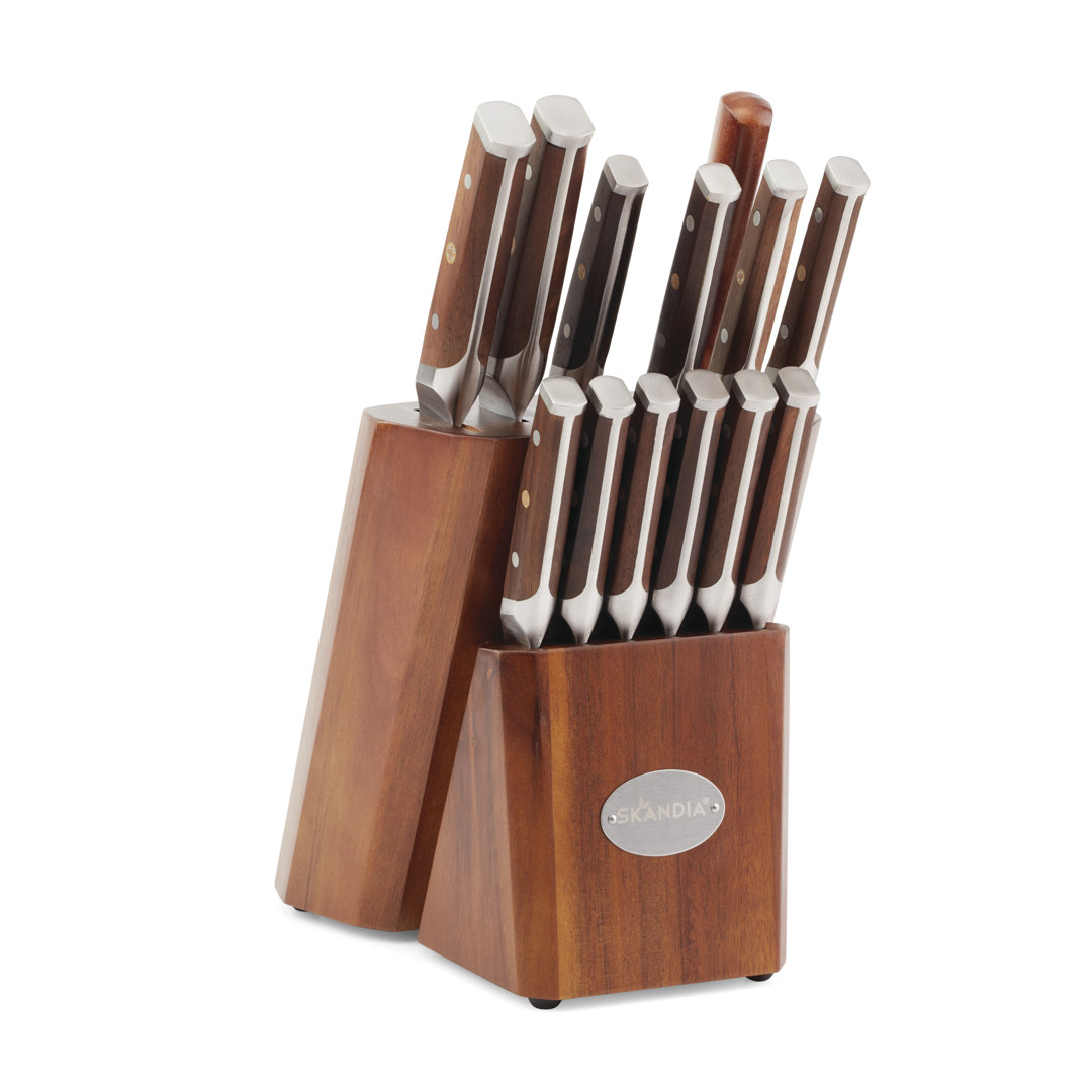 Hampton Forge Skandia Harley - 14 Piece Knife Block Set, Full Tang, Triple Rivets, Forged, German Quality Skandia