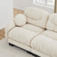 Canapé modulaire confortable à 2 places en tissu de chenille plissé avec siège ergonomique en mousse haute densité, canapé modulaire en forme de L avec repose-pieds, accoudoirs arrondis arrondis et 2 coussins décoratifs ronds, beige