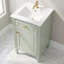 Meuble-lavabo simple autoportant vert 20 po avec lavabo et rangement en céramique-1240742223