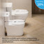 Toilette compacte une pièce pour petite salle de bain, toilette ronde à jupe moderne avec siège à fermeture en douceur, peu encombrante, rugueuse 12 po, double chasse à haut rendement 0,8 / 1,28 GPF et carte 1000G