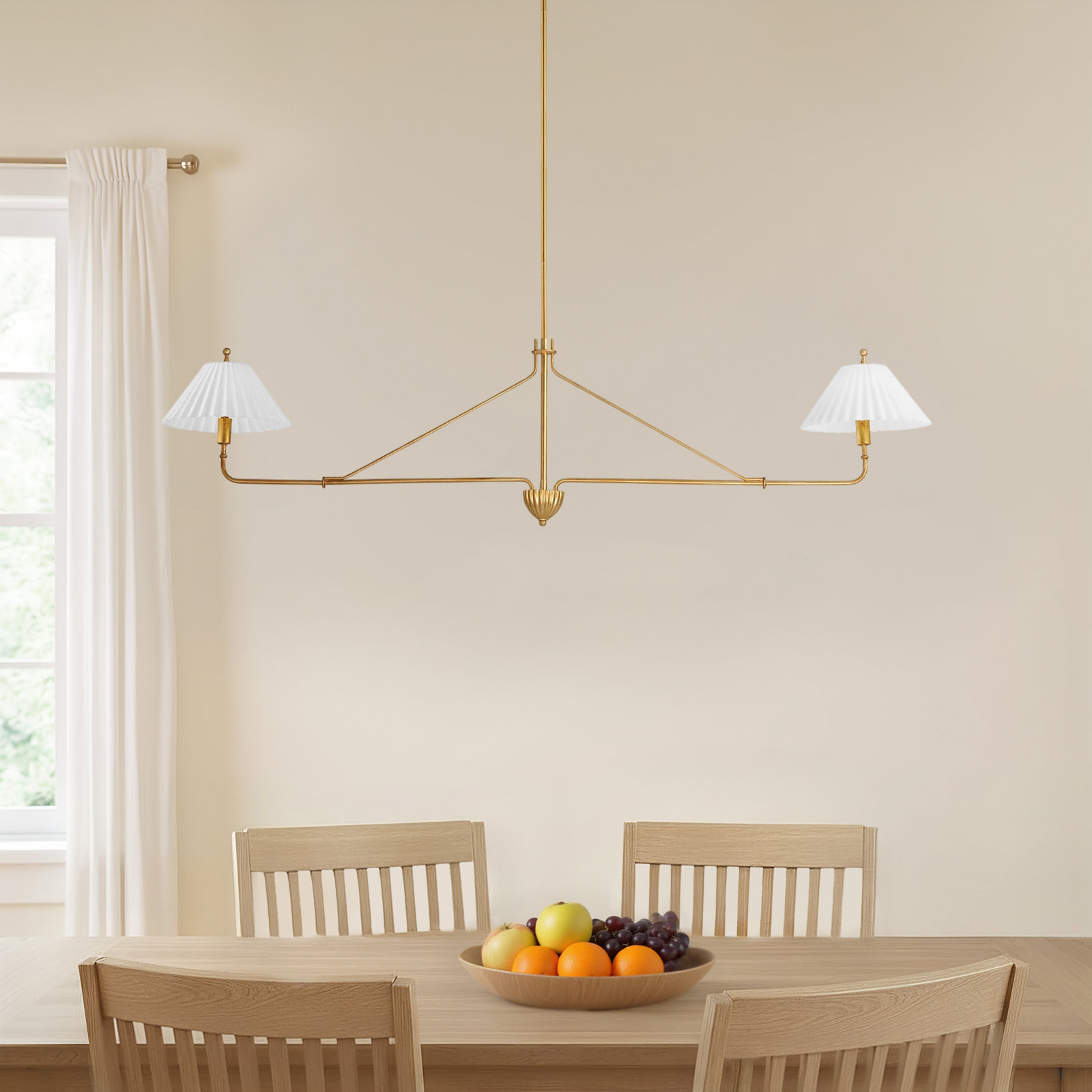 Gazania 2 Light Opal White Glass Steel Dimmable Pendant