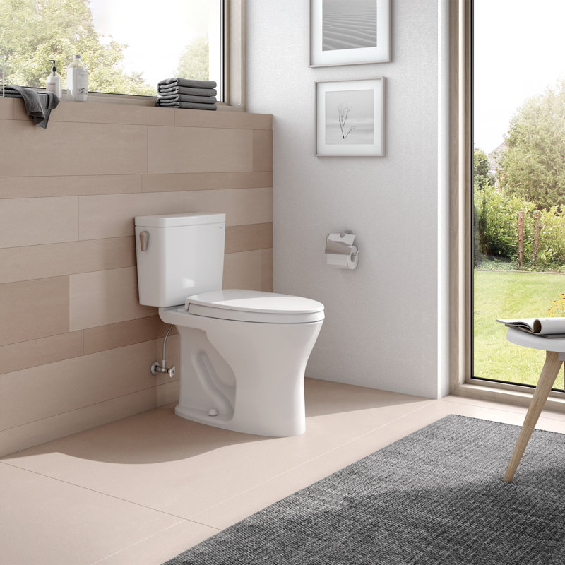 Drake® Two-Piece Elongated Dual Flush 1.6 And 0.8 GPF Universal Height Dynamax Tornado Flush® Toilet With CEFIONTECT® With Toilet Seat