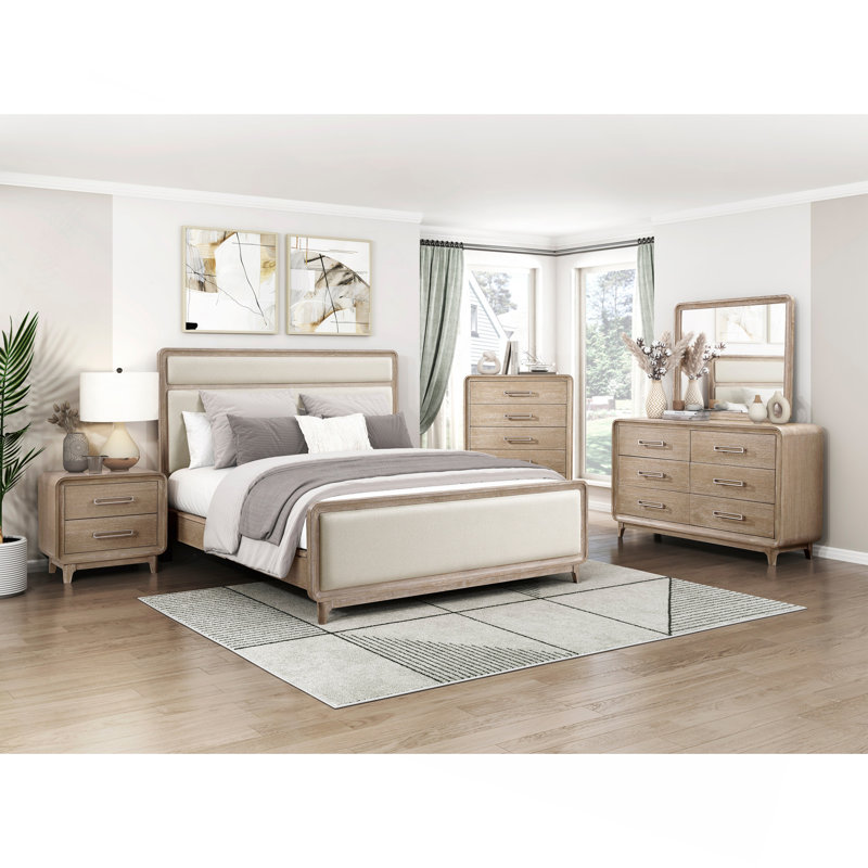 Lit en bois d'ingénierie pour lit très grand lit oriental beige contemporain