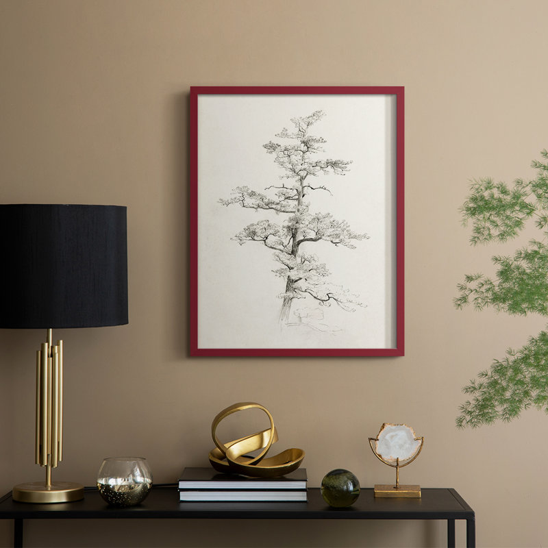 Reproduction encadrée rétro XC - bois massif, Rouge, H 15 po x l 12 po