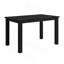 Table de salle à manger noire et (4) chaises de salle à manger argentées