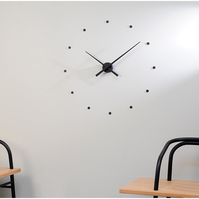 OJ Analog Wall Clock, Black, Large