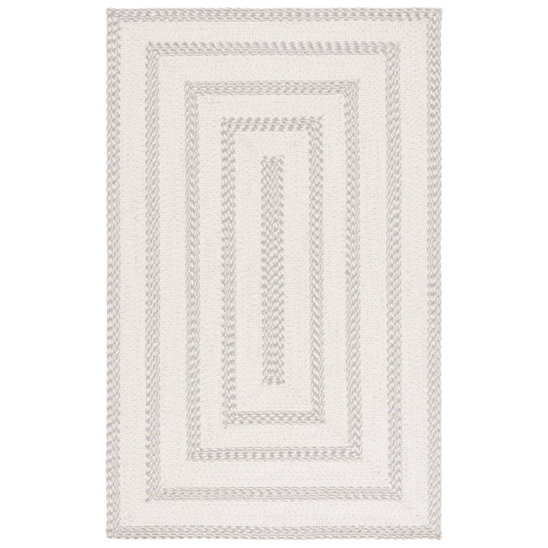 Tapis tressé ivoire / gris 821, Rectangle 6 pi x 9 pi