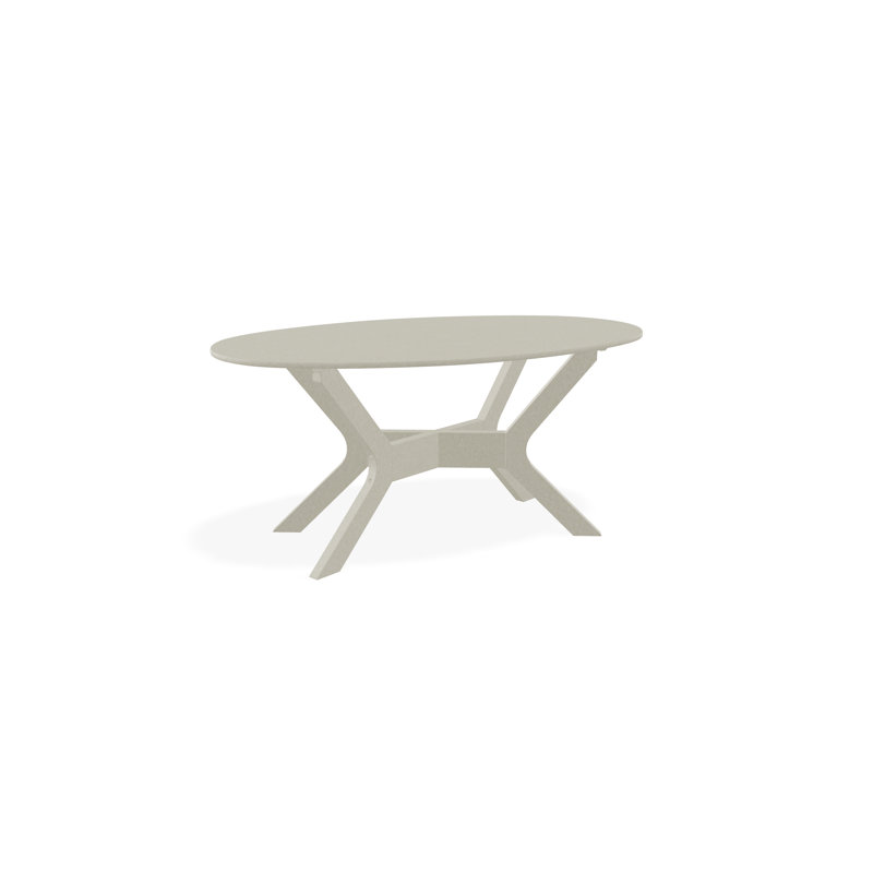 24" x 42" Marine Grade Polymer Outdoor Coffee Table, Gray/Storm