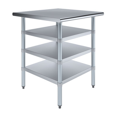 Stainless Steel Table With Three Undershelves