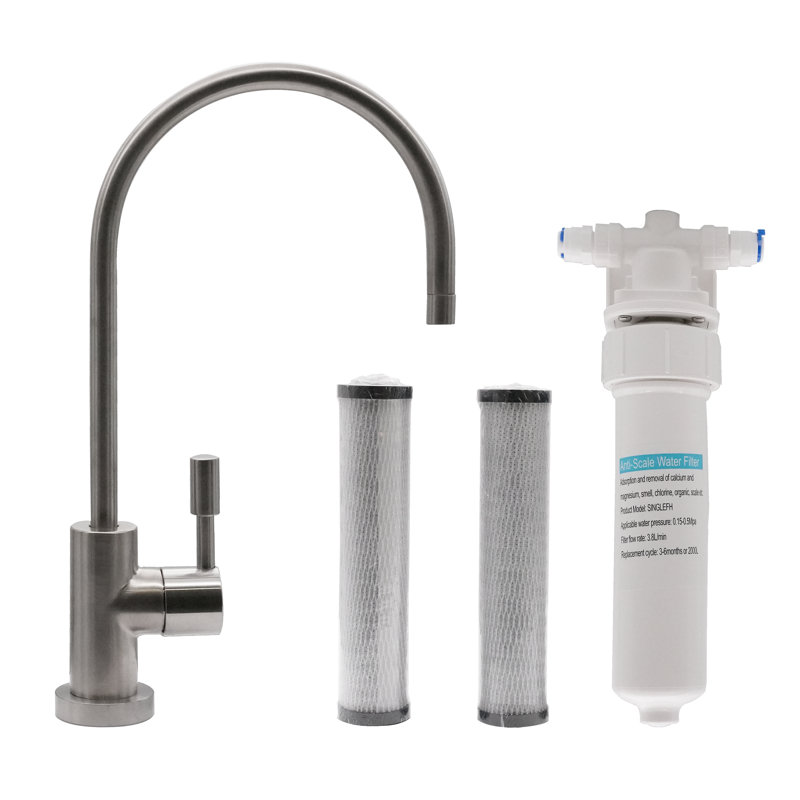Westbrass Kitchen Faucet with Soap Dispenser, Stainless Steel