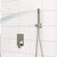 Douche murale à double tête - Carré de 10 pouces, nickel brossé, pluie et tête de douche à main à fixation carrée - équilibrée-121320248
