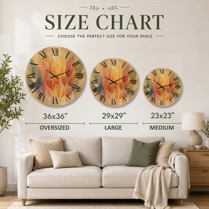 Solid Wood Wall Clock, Oversized