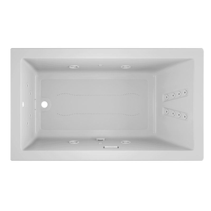 Solna™ 72" x 42" Undermount Combination Acrylic Bathtub with Light and Heater, White