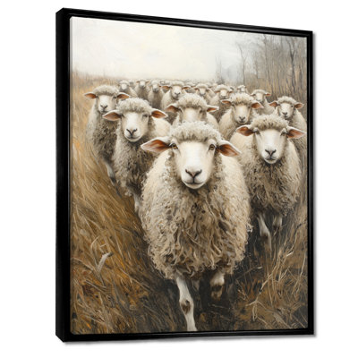 Dobbar Minimalism Sheep Woolly Wanderers I - Sheep Wall Art for Living Room