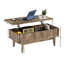 Table basse à plateau relevable avec plateau relevable et compartiment de rangement dissimulé