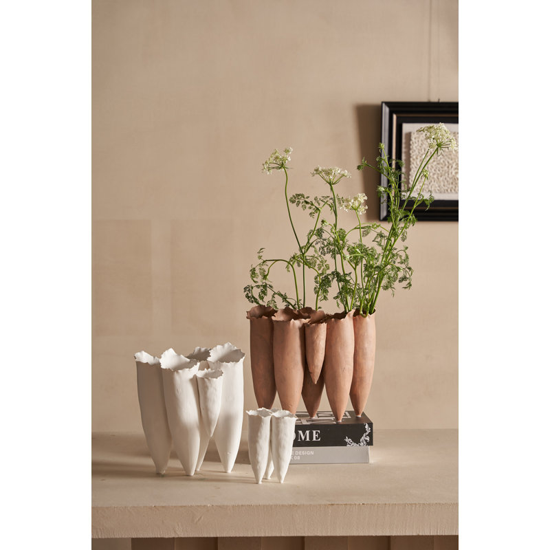 Vase en céramique imprimé 3D 4 "Dia, Blanc
