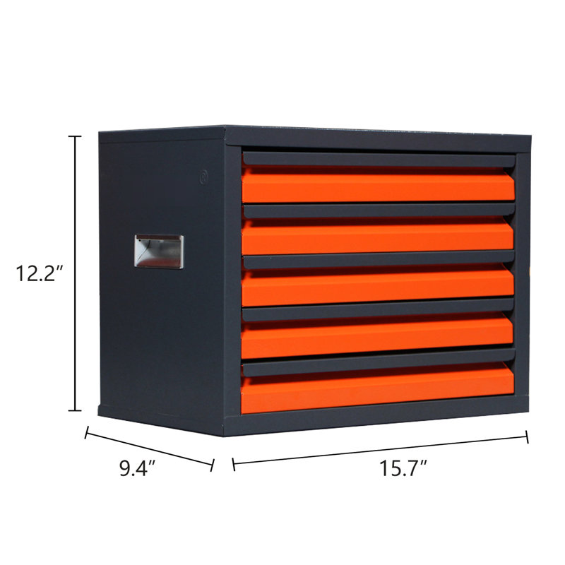 Distributeur de perceuse à 5 tiroirs, gris ciment, acier laminé à froid, efficace, polyvalent, organisateur de service d'entretien avec tiroirs, fabriqué en ABS et en acier, L 15,7 po x l 9,4 po H 12,0 po, poignée lisse