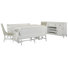 Extendable Trestle Dining Table With 2 Benches 2 Host Chairs And Buffet