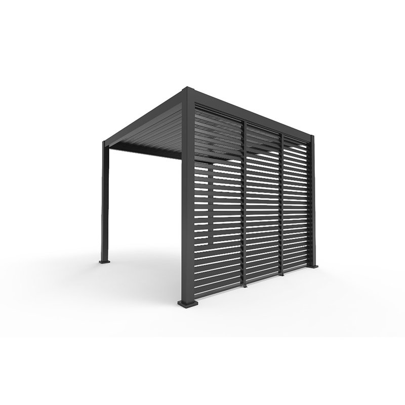 Baskas Side Wall with Slats, Black, 238.65 x 123cm