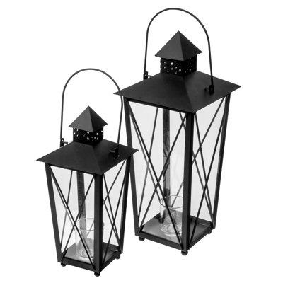 Ensemble de lanternes en métal 2 pièces