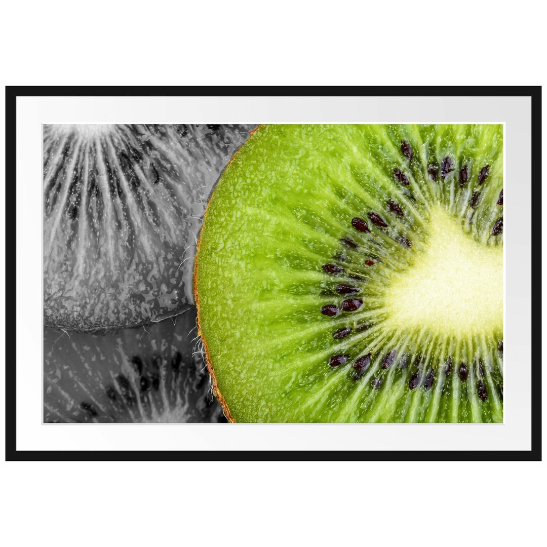 Gerahmtes Poster Schöne Kiwi Scheiben