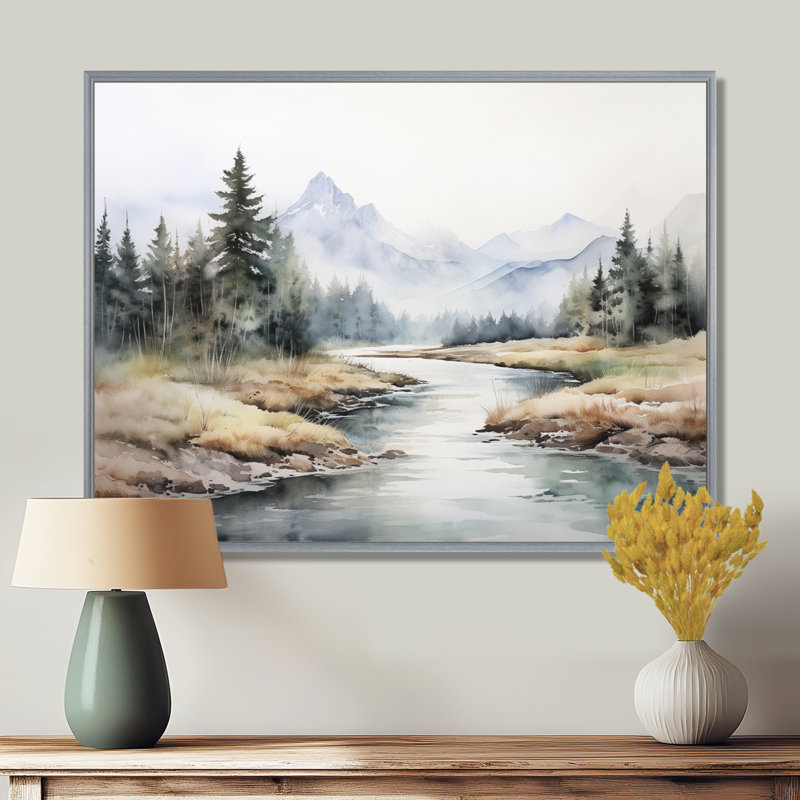 River River dans Minimal Canada II, H 34 po x l 44 po x P 1,5 po, Encadrement argenté
