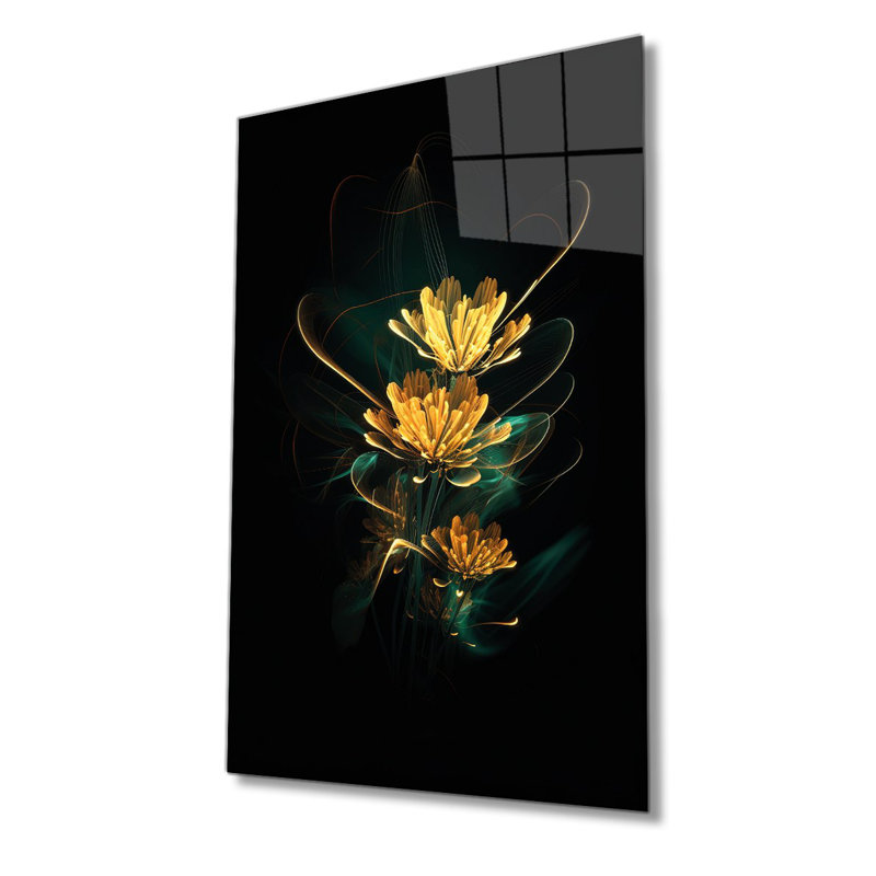Élégante peinture décorative en verre trempé 18,1 po x 28,3 po | 100% verre trempé, épaisseur: 0,16 pouce | Superbe œuvre d'art pour la décoration intérieure, le salon et les espaces de bureau, durable et facile à nettoyer