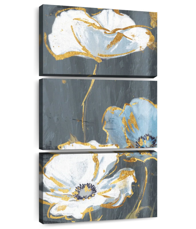 Three Flower Accents, 32" H x 15" W