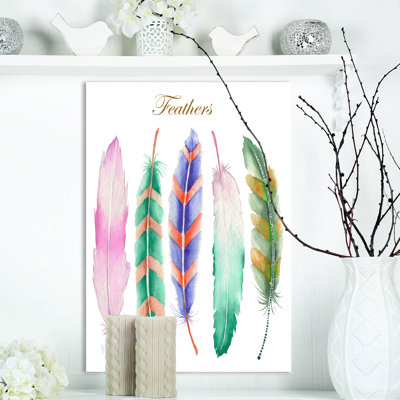 Panneau de décoration murale Plumes colorées - Animaux