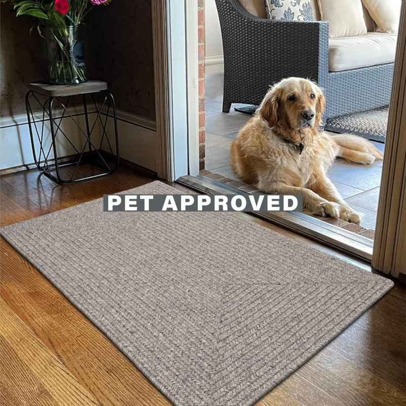 Doherty  Braided Rug / Washable Indoor/Outdoor Gray/Brown Country Rug, Rectangle 2'3" x 3'9"