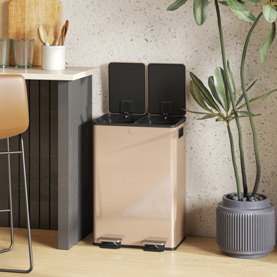 Steel,Plastic Multi-Compartments Rubbish & Recycling Bin