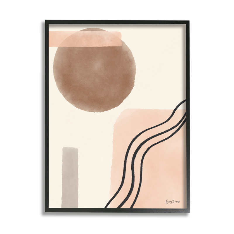 Abstrait paysage du Sud-Ouest, formes géométriques abstraites, style rustique, estampe numérique encadrée, art texturé par Becky Thorns