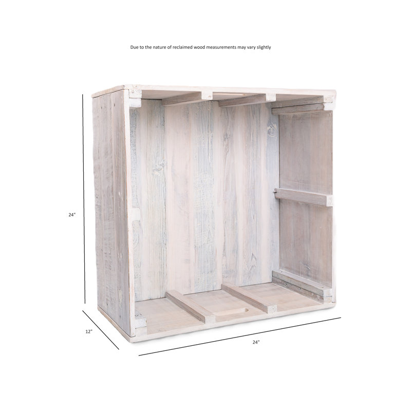Caisse en bois massif, 12 x 24 x 24, Blanchir