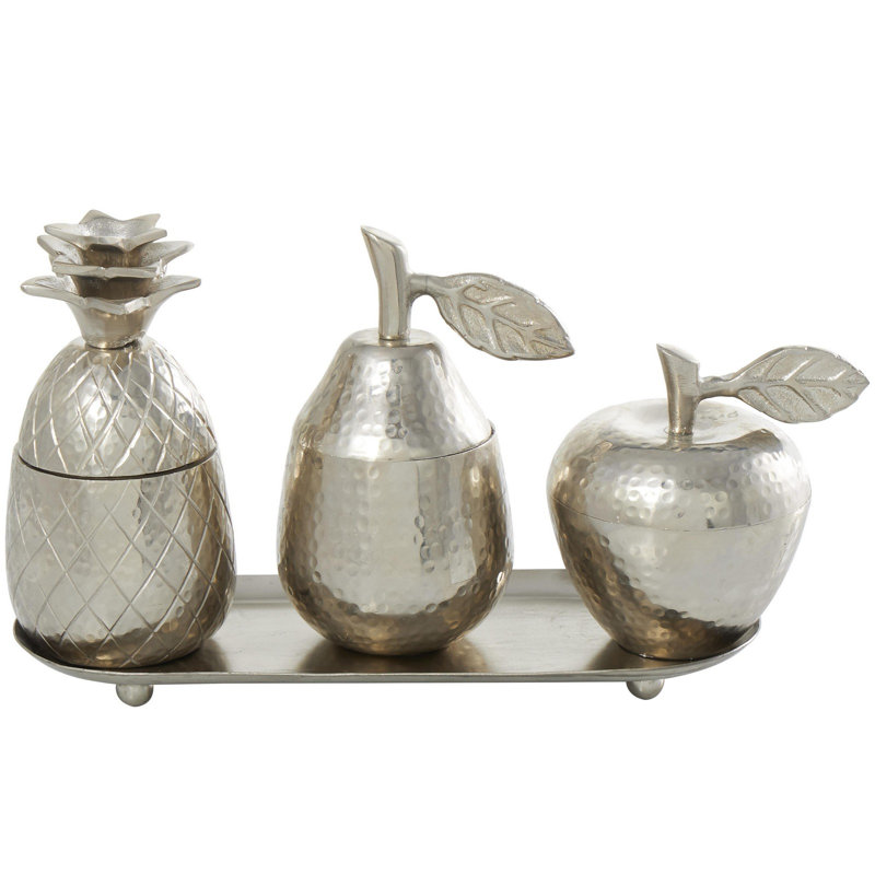 Bol décoratif en métal Yvonnette, Argent