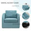Chaises d'appoint, fauteuil pivotant surdimensionné à 360 degrés (assise: P 16,69 po x l 25,98 po), chaises de lecture modernes et confortables pour le salon avec base en métal, tissu performance en bleu sarcelle-1620328754