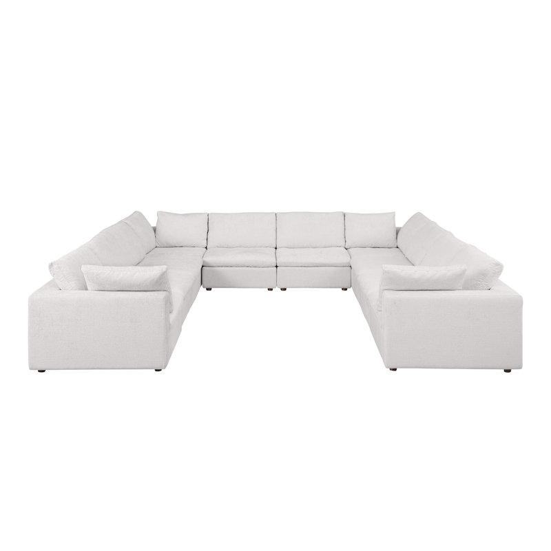 Canapé modulaire 10 pièces Brisbane - Revêtement en tissu Belfast véritable