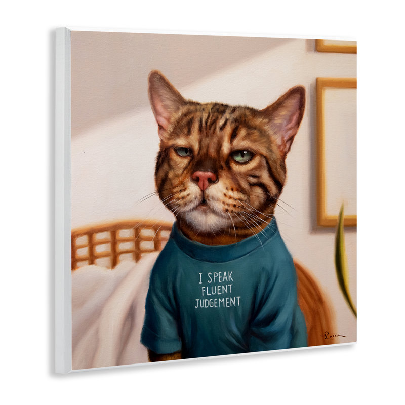 Plaque murale Cattitude Speak Fluent Judgement, design par Lucia Heffernan