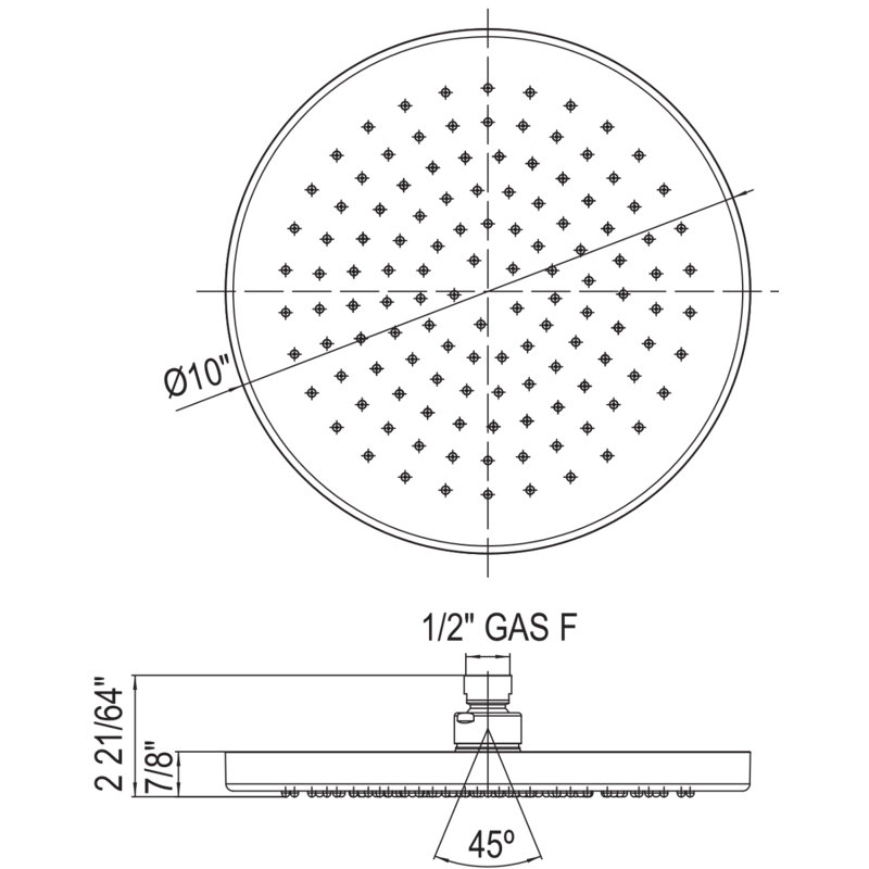 10" Rain Showerhead, Matte Black