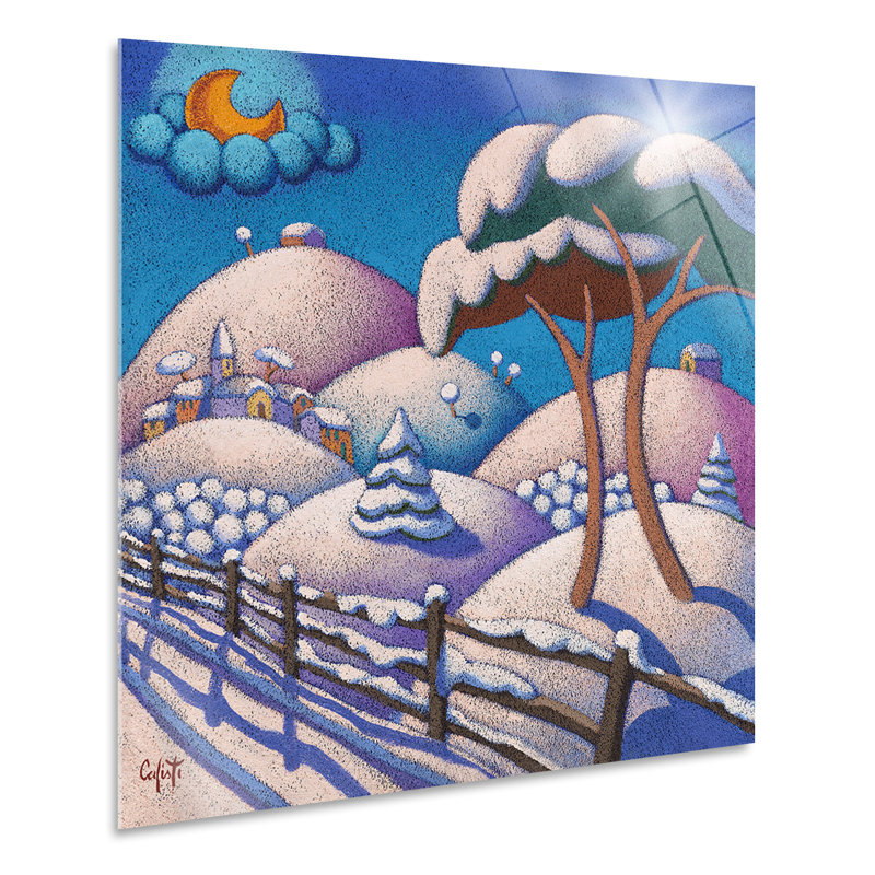 Winter Landscape by Stefano Calisti - Unframed Graphic Art on Glass, 65cm H x 65cm W