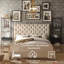Structure de lit rembourrée en tissu de lin avec tête de lit réglable / style Chesterfield / support à lattes de bois-1812408976-1812408980
