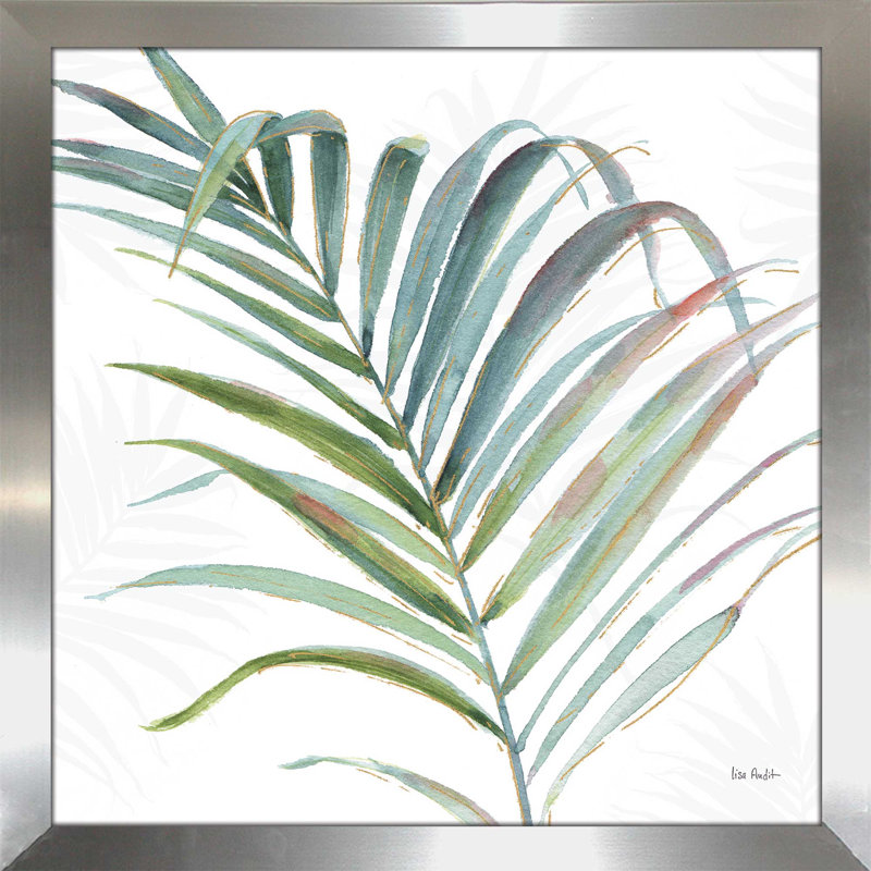 " Tropical Blush V ", 21.5" H x 21.5" W x 0.75" D, Silver Framed