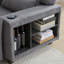 Canapé modulaire en L avec accoudoirs modulaires en forme de L avec rangement et porte-gobelet-301870735