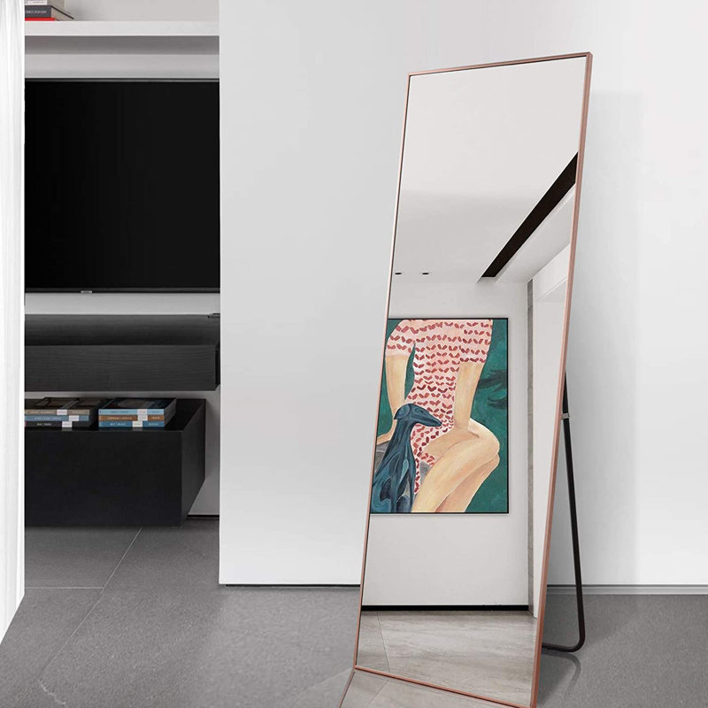 Miroir de plancher pleine longueur FL, Or rose, 58 po x 18 po