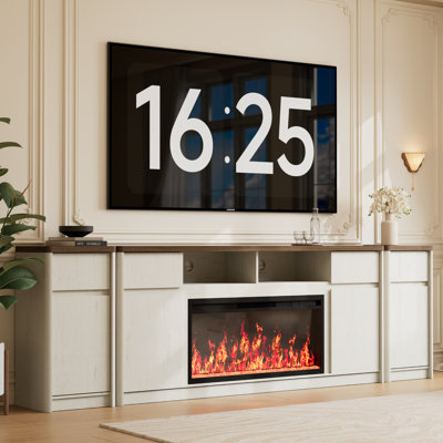 100"Fireplace TV Stand with Drawer,Wide Fluted Entertainment Center
Fits TVs Up to 100", Modern Media Console with Storage Cabinet & Adjustable Shelves, 36" Fireplace with LED Flame