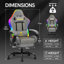 High Back LED Game Chair with Headrest and Lumbar Cushion