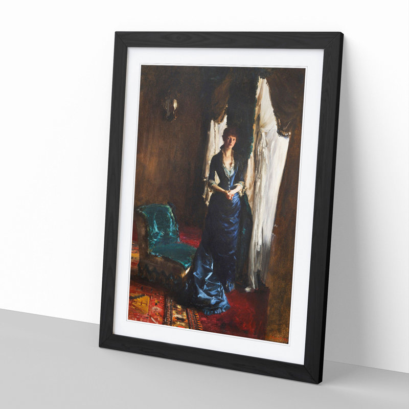 Madame Paul Escudier by John Singer Sargent - Picture Frame Painting, 36cm H x 27cm W x 2cm D, Black Framed