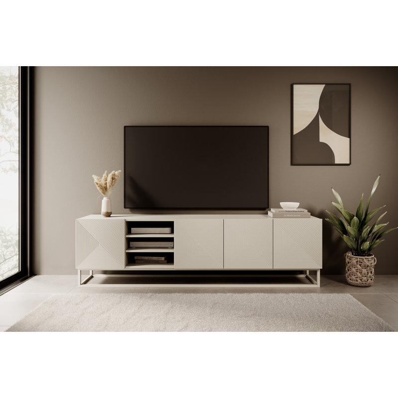 Merrik Unfinished TV Stand for TVs up to 55", Cashmere